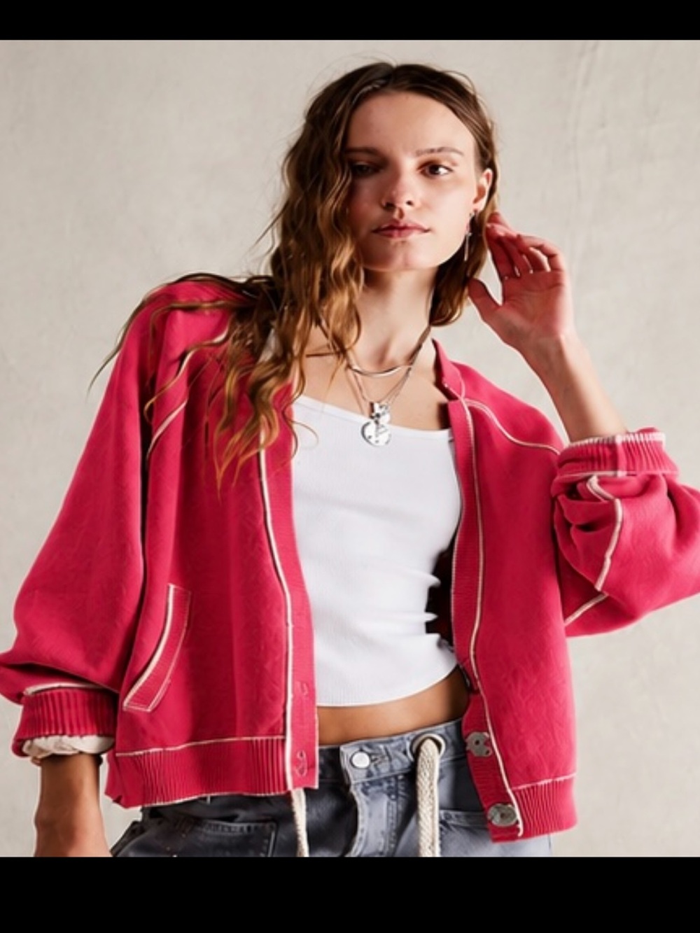 NWT Free People We The Free Midnight Cardi Strawberry Roan Pink Sweater S